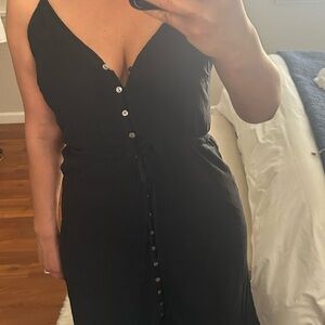 Rails Black Buttoned Slip Dress
